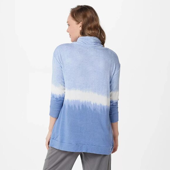 Koolaburra by UGG Brushed-Back 3/4-Sleeve Pullover Top Medium Coral Ombre Stripe - Picture 2 of 7